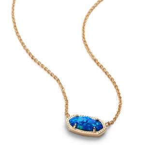 Elisa Pendant Necklace In Royal Blue Kyocera Opal